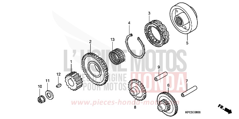 ANLASSERKUPPLUNG von Varadero 125 PEARL CONCOURS BLACK (NHA65) von 2008